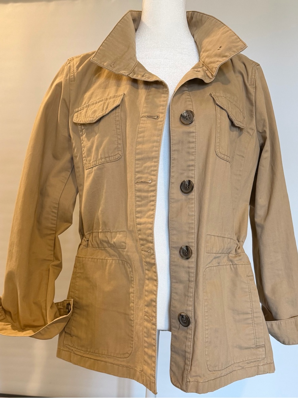 Talbots Khaki Field Jacket with Button Front - Picture 8 of 11